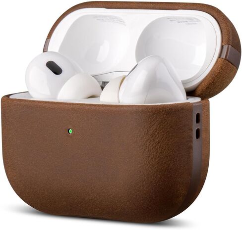 LOPIE Crazy Horse Leather Case for AirPods Pro 3rd Generation - Dark Brown in Kuwait
