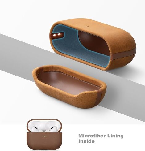 LOPIE Crazy Horse Leather Case for AirPods Pro 3rd Generation - Dark Brown in Kuwait