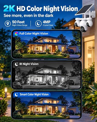 XIAOVV 8MP Triple Lens Security Cameras Wireless Outdoor in Kuwait