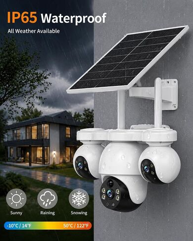 XIAOVV 8MP Triple Lens Security Cameras Wireless Outdoor in Kuwait