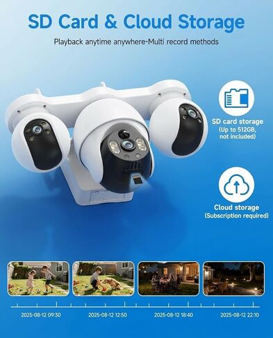 XIAOVV 8MP Triple Lens Security Cameras Wireless Outdoor in Kuwait