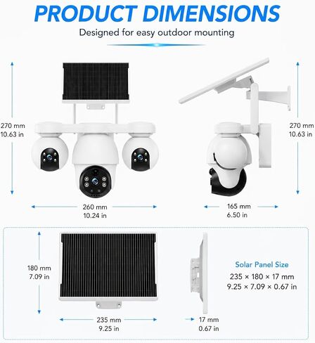 XIAOVV 8MP Triple Lens Security Cameras Wireless Outdoor in Kuwait
