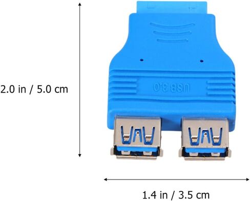 VICASKY USB to USB Female Adapter, Dual 2 Port Motherboard Connector in Kuwait