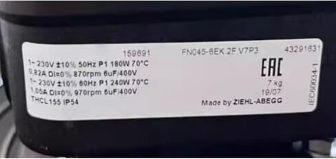 FN045-6EH.2F.V7P3 230V 0.82/1.05A 180/240W 870/970RPM Cooling Fan 450mm in Saudi Arabia