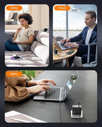 100W USB C Charger, 120W MacBook Pro Charger, 3-Port GaN Fast Charger with PD3.0, PPS, for MacBook pro & Air, ipad Air, iPhone 15, iPad, Laptops and All USB C Device in Kuwait
