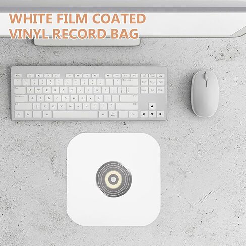 4pcs White Vinyl Record Paper Sleeves with Antistatic Kraft Paper and Plastic Double Layer Inner Sleeves for Protecting and Storing 10-inch Vinyl Collections in Kuwait