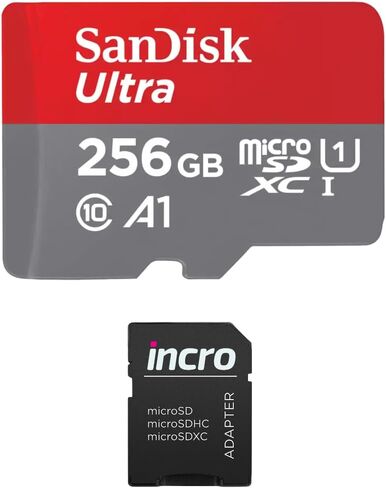 Incro 256GB Ultra microSDXC Compatible with Samsung Galaxy A53 up to 150MB/s, C1O, U1, Micro SD Card - SDSQUAC-256G-GN6MN Bundle with (1) INCRO MicroSD Adapter in Saudi Arabia