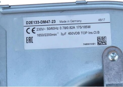 D2E133-DM47-23 230V 0.78/0.82A 175/185W 1650/2200RPM Cooling Fan 133mm in Saudi Arabia