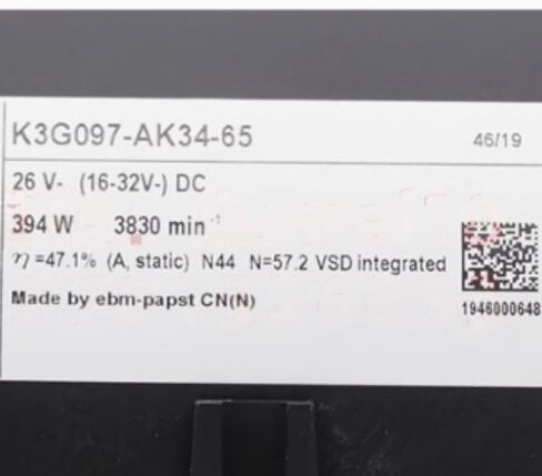 K3G097-AK34-65 26V 15.2A 394W 3830RPM Cooling Fan 97mm in Saudi Arabia