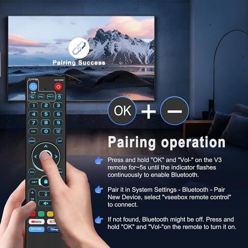 Voice Backlight Remote Control Replacement Compatible for vSeeBox V6/V5/V3 Pro, V6/V3 Plus V1/V6 Max,Elite/Elite Ultra, and Elite Mini. in Kuwait