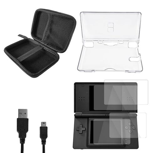 JDGPOKOO 5 in 1 Accessories Kit for Nintendo DS Lite, Carrying Case for NDSL, Clear Shell Case, 2 Set Screen Protectors and Charging Cable Compatible with NDSL ONLY in Saudi Arabia