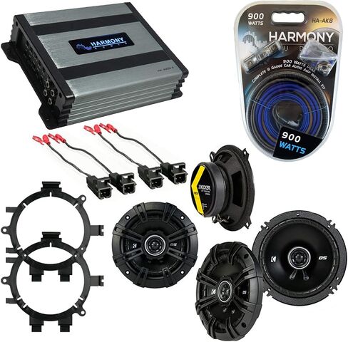 Harmony Audio Compatible with Chevy Silverado Truck 2007-2013 Speaker Replacement Kicker Bundle DSC5 & Harmony HA-A400.4 Amp in Saudi Arabia