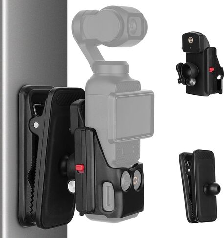 MINIFOCUS Magnetic Mount Compatible with DJI Osmo Pocket 3/4 with Backpack Strap Clip Pocket3 Accessories Adapter Magnet Suction Case Holder on Vertical Metal Surface, 360° Adjustable Ball Head in Saudi Arabia