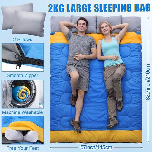 4 Pcs Camping Tent Set Include 1-2 Person Tent, Sleeping Bag, Air Mattress and 110v Ac/12v Electric Air Pump with 3 Nozzles Easy Set up Shelter with Rain Fly and Carrying Bag for Outdoor in Saudi Arabia
