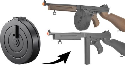Lancer Tactical x Well D98 M1A1 WW2 SMG Airsoft Drum Magazine-1000 Rounds in Saudi Arabia