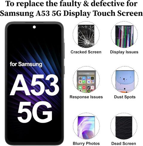 for Samsung A53 5G A536U LCD Screen Replacement Kit with Frame in Kuwait