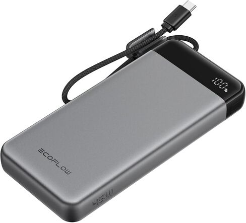 EF ECOFLOW Rapid 20000mAh Power Bank, 45W Max Fast Charging,Portable Phone Charger Built in USB C Cable and USB-C&A Port Digital Display Battery Bank for iPhone 17/16/15 Series, Samsung S23 ipad 11 in Kuwait
