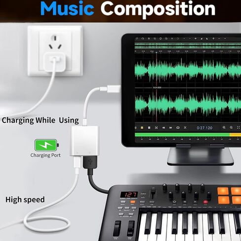 Apple MFi Certified USB C to USB Adapter with 100W PD Charge Port, USB C Male to USB 3.0 Female OTG Cable Converter Compatible with MacBook Pro Air, Tablets, iPhone 17/16/15 Series (White-2) in Saudi Arabia