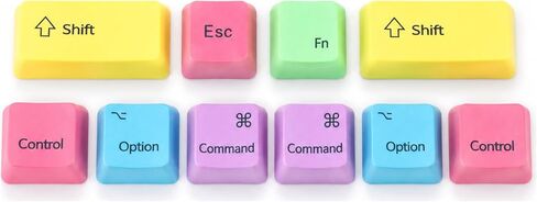 10-Piece Multi-Color MacOS Keycap Set Compatible with Keychron K2/V1, Das Keyboard 4, and Ducky One 3 – Mac Layout MX Switch Replacements in Saudi Arabia