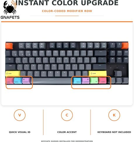 10-Piece Multi-Color MacOS Keycap Set Compatible with Keychron K2/V1, Das Keyboard 4, and Ducky One 3 – Mac Layout MX Switch Replacements in Saudi Arabia