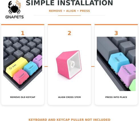 10-Piece Multi-Color MacOS Keycap Set Compatible with Keychron K2/V1, Das Keyboard 4, and Ducky One 3 – Mac Layout MX Switch Replacements in Saudi Arabia