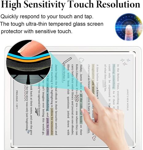 Murmure [2 Pack Screen Protector for Kobo Libra Colour/Kobo Libra 2, 9H Hardness [HD Clarity] Anti-Scratch Tempered Glass Screen Film,Easy Installation,Bubble Free in Saudi Arabia