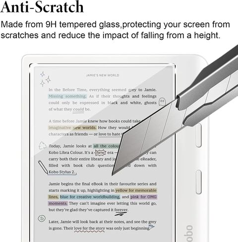 Murmure [2 Pack Screen Protector for Kobo Libra Colour/Kobo Libra 2, 9H Hardness [HD Clarity] Anti-Scratch Tempered Glass Screen Film,Easy Installation,Bubble Free in Saudi Arabia