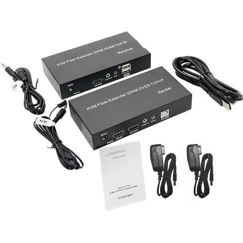 20KM Fiber Extender Kit for TCP/IP with USB KVM Audio Video in Kuwait