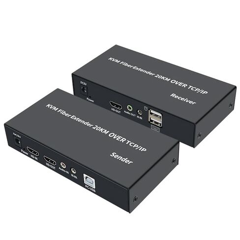 20KM Fiber Extender Kit for TCP/IP with USB KVM Audio Video in Kuwait