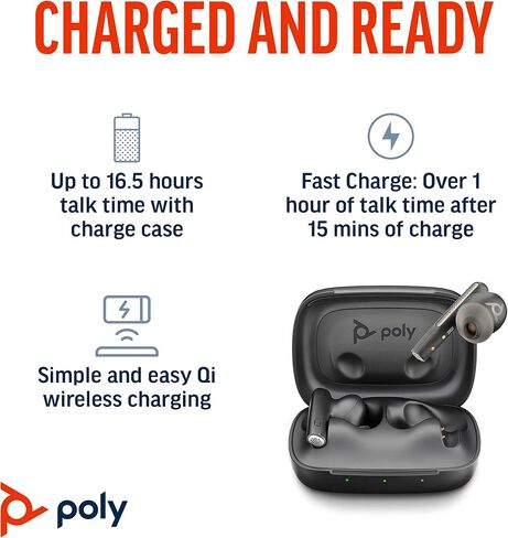 Poly Voyager Free 60 True Wireless Earbuds (Plantronics) – Noise-Canceling Mics for Clear Calls – Active Noise Canceling (ANC) – Portable Charge Case – Compatible w/iPhone, Android (Renewed) in Saudi Arabia
