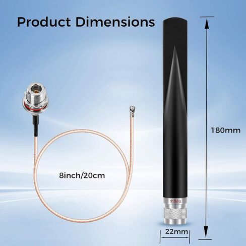 915MHz LoRa Antenna 5dBi Gain 18cm N Male with Adapter Cable in Saudi Arabia