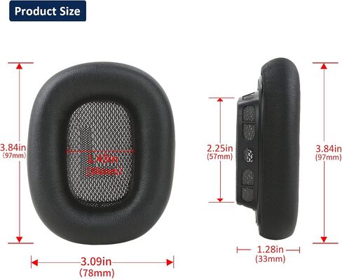 Lambskin Ear Cushions for Apple AirPods Max Headphones, Black in Kuwait
