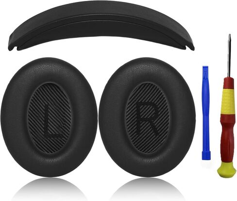 Aiivioll Replacement Ear Pads + Headband for Bose QC35/QC35II Black in Saudi Arabia
