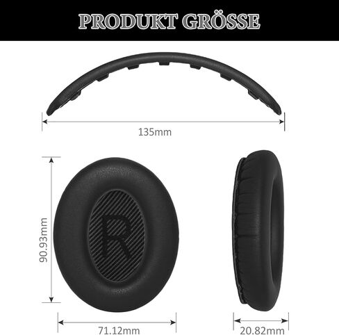 Aiivioll Replacement Ear Pads + Headband for Bose QC35/QC35II Black in Saudi Arabia