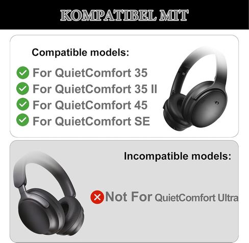 Aiivioll Replacement Ear Pads + Headband for Bose QC35/QC35II Black in Saudi Arabia