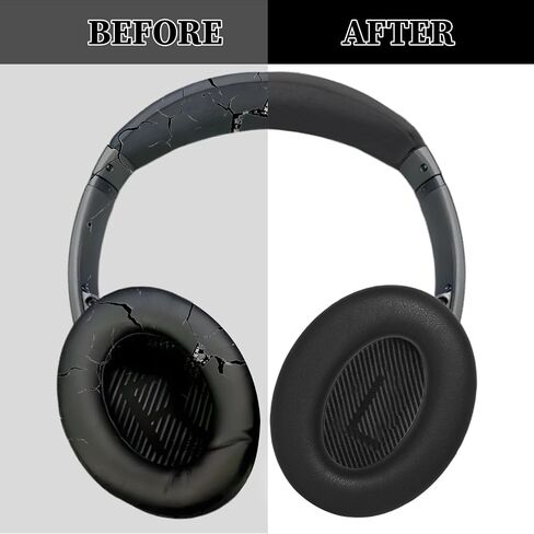 Aiivioll Replacement Ear Pads + Headband for Bose QC35/QC35II Black in Saudi Arabia