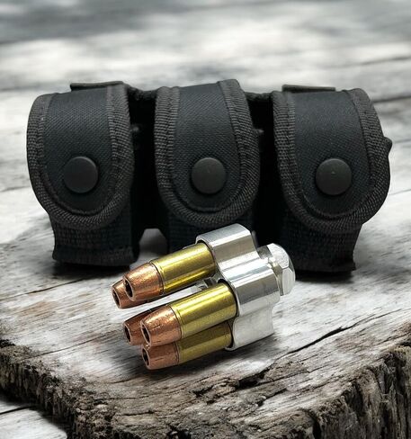 Cordura Nylon Triple Speedloader Belt Pouch for Most Calibers, 5 to 8 Shots in Saudi Arabia