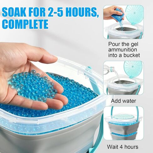 Gel Blaster Ammo Bucket Foldable Large Capacity Container Gel Ball Splatter Ammo Bucket Portable Collapsible Blaster Depot for Holds 15,000 Hydrogel Balls in Saudi Arabia