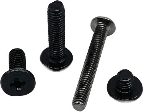 50pcs M1.2 M1.4 M1.6 M2 M2.5 M3 M4 Black Small Ultra Thin Wafer Flat Head Screw Bolt for Laptop Notebook Phone Glasses(3mm,M1.6) in Saudi Arabia