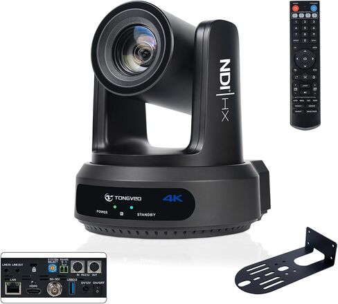 4K NDI PTZ Camera 60FPS, 4KP60 AI Auto-Tracking 20X Optical Zoom Video Conference Camera 1/1.8 UHD CMOS 8.42MP with USB 3G-SDI HDMI LAN Outputs POE Live Streaming for Church Worship Conference Events in Saudi Arabia