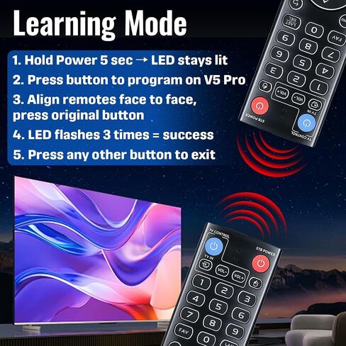 Backlit V5 Pro Voice Remote Control Compatible with vSeeBox V1/V2/V3 Pro in Kuwait