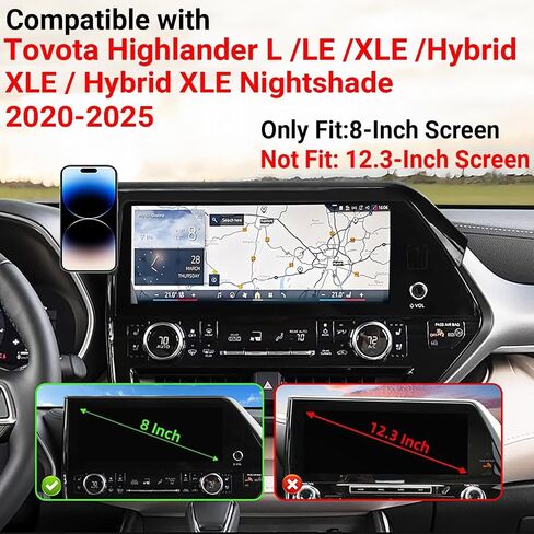 Car Phone Holder for 2020-2025 Toyota Highlander Accessories, Compatible MagSafe, 360° Rotation, Super Strong Magnetic Attraction(for 8 inch Screen only) in Saudi Arabia