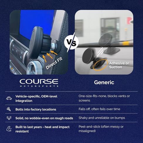 Course Motorsports Direct Fit Phone Mount | MagSafe Compatible | Custom Fit Car Phone Mount | Ford Mustang Phone Holder | Compatible with Ford Mustang, GT, GT-350, GT-500 (2015-2023) in Kuwait