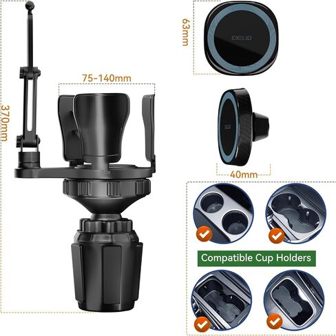 EXELIQ Cup Holder Phone Mount with MagSafe, 2-in-1 Expander in Saudi Arabia