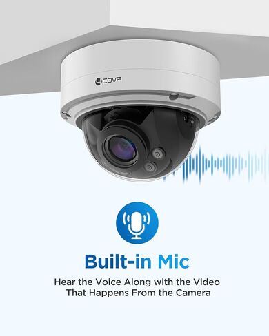 4COVR 5MP PoE Security AutoFocus Dome IP Wired Camera with Mic, LY57BA5MA in Saudi Arabia