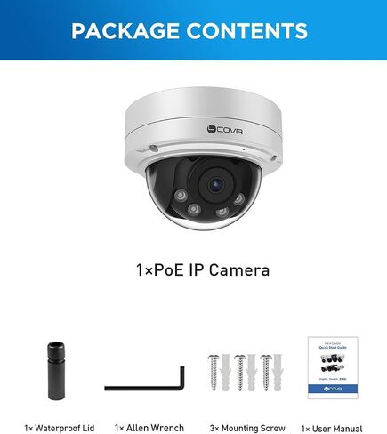4COVR 5MP PoE Security AutoFocus Dome IP Wired Camera with Mic, LY57BA5MA in Saudi Arabia