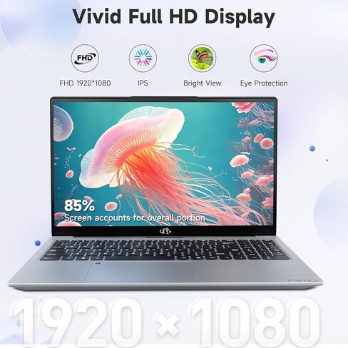 NIMO 15.6" IPS FHD-Student-Laptop, Intel i3-1215U (6-Core Up to 4.4 GHz, Beats R5 7520U) 16GB RAM 512GB SSD with 65W Fast PD 2-Yr Warranty 180° View Wi-Fi 6 Backlit KB Fingerprint Bluetooth 5.2 Win 11 in Kuwait