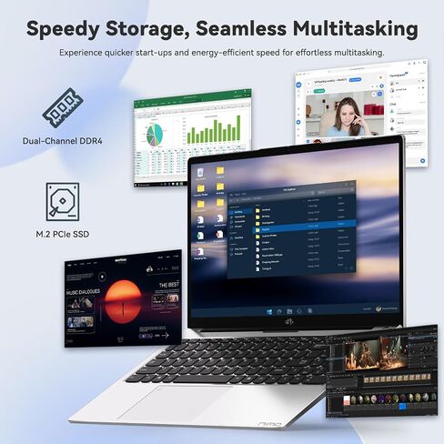 NIMO 15.6" IPS FHD-Student-Laptop, Intel i3-1215U (6-Core Up to 4.4 GHz, Beats R5 7520U) 16GB RAM 512GB SSD with 65W Fast PD 2-Yr Warranty 180° View Wi-Fi 6 Backlit KB Fingerprint Bluetooth 5.2 Win 11 in Kuwait