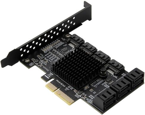 TIDTALEO 10-Port Serial Ata 3.0 Expansion Card Pcie X4 3.0 Interface Controller Card Adapter for Hard Drive and Workstation with Stable and Lossless Transmission in Kuwait