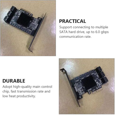 TIDTALEO 10-Port Serial Ata 3.0 Expansion Card Pcie X4 3.0 Interface Controller Card Adapter for Hard Drive and Workstation with Stable and Lossless Transmission in Kuwait
